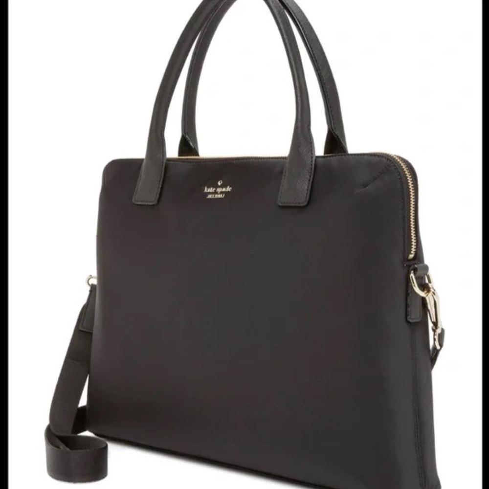 Kate Spade Black Laptop Case with Gold Accents